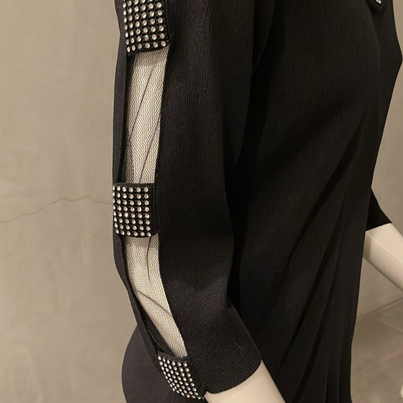 Vintage AD Originals Black 3/4 Sleeve Top with Sequins Detail - Picture 5 of 7